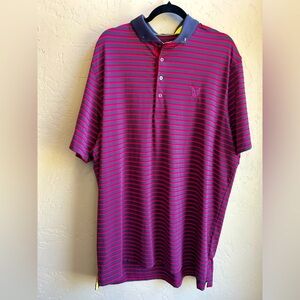 Greyson men’s striped embroidered golf polo size XXL. Preppy athletic patriotic